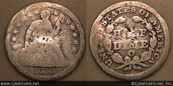 1850-O Half Dime, Grade= G