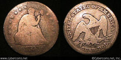 1857-O Seated Quarter, Grade= G