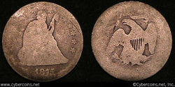 1875 Seated Quarter, Grade= AG