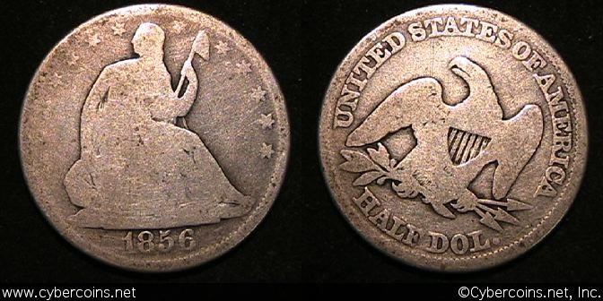 1856 Seated Half, Grade= G4