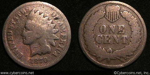 1870 Indian Cent, Grade=  G