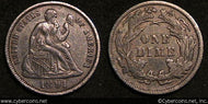 1891 Seated Dime, Grade= AU