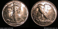 1944 Walking Half Dollar, Grade= MS63