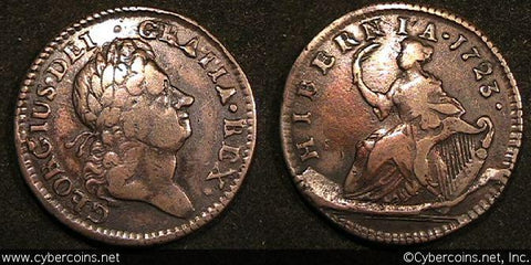 US/Woods Hibernia, 1723 Halfpenny - VF35 -