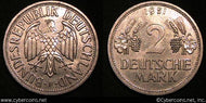Germany, 1951F, 2 marks, VF+, KM111 - couple