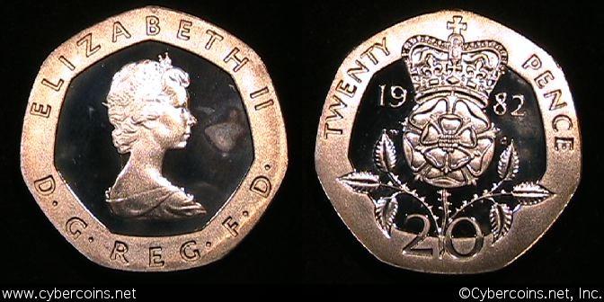 Great Britain, 1982, 20 Pence Piedfort, P2
