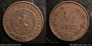 Netherlands, 1878, 1/2 cent, XF, KM109.1