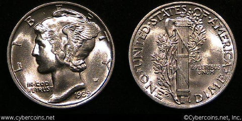1939 Mercury Dime, Grade= MS66