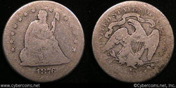 1876-S Seated Quarter, Grade= AG