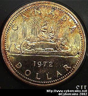 1972, Voyageur Dollar (Silver) KM64.2a