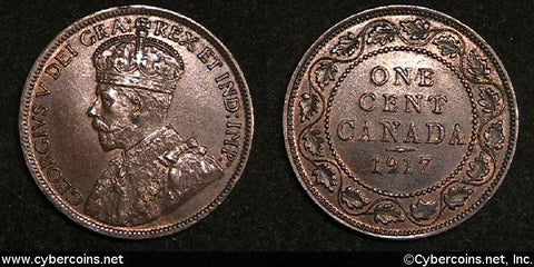 1917, Canada cent, KM21, AU. Trace wear