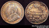 1912, Canada 5 cent, KM22, UNC. Light tone