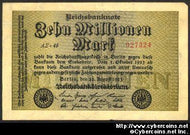 Germany, 1923, 10 Millionen Marks, P #106a