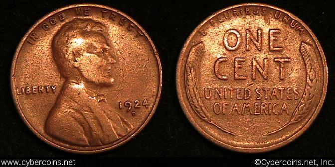 1924-D Lincoln Cent, Grade= F
