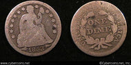 1853 Seated Dime, Grade= G