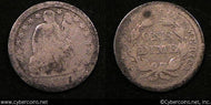 1857 Seated Dime, Grade= G