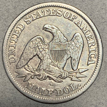 1855 O Seated Half Dollar, VF, heavily cleaned