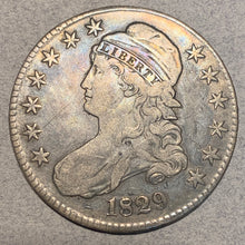 1829 Cap Bust Half Dollar, F/VF, nearly imperceptible bend