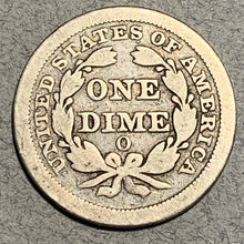 1851-O Seated Liberty Dime, Grade= F, full LIBERTY