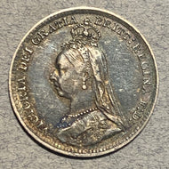 Great Britain, 1891, 3 Pence, KM758, XF, dark tone.