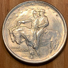 Stone Mountain Commemorative 1925 Half  MS64, with exceptional luster. Memorial to the Valor of the Soldiers of the South. Generals Robert E Lee and Jackson, mounted on obv. Exact coin imaged.