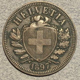 Switzerland, 1897,  2 rappen, VF, KM4.1