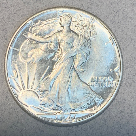 1941 Walking Half Dollar, Grade= MS62