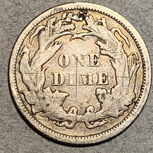 1874 Seated Liberty Dime, Grade=  VF, arrows, problems