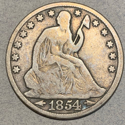 1854-O Seated Half, Grade= VG, minor problems