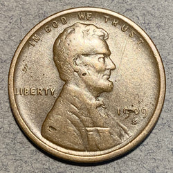 1909-S/S Lincoln cent, VF, very light scrapes on face and a couple tiny field hits