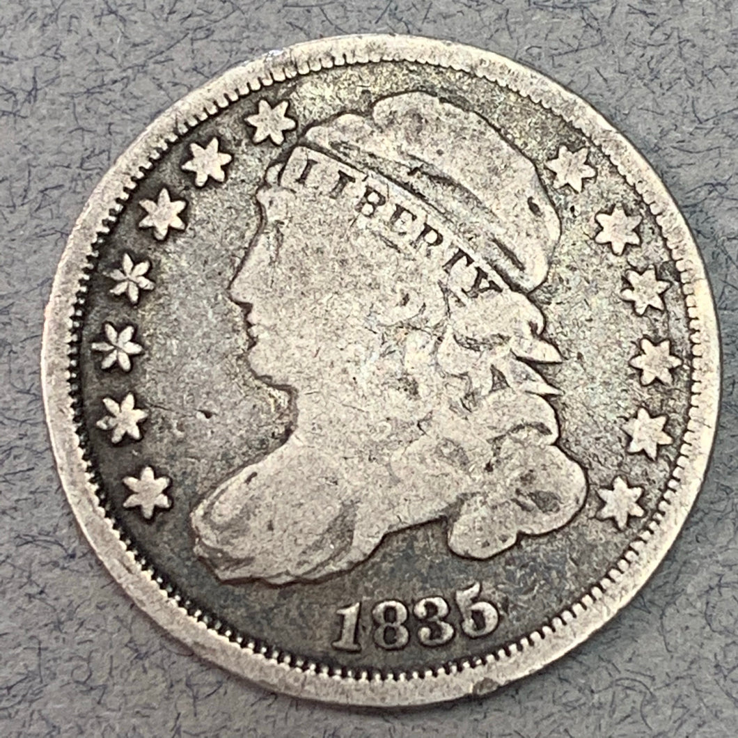 1835 Capped Bust Dime, Grade= VG10