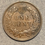 1905 Indian Cent, Grade= XF, Error- Strike through on large area of obv.