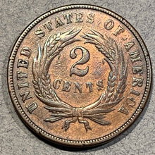 1870 Two Cent Piece, XF detail, cleaned, weak “WE”