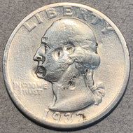 1932-D Washington Quarter, F, cleaned and several heavy hits on obv