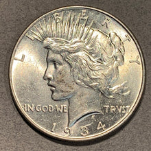 1934 Peace Dollar, AU58
