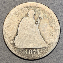 1875 S Twenty Cents, Grade= AG, cleaned with hairlines