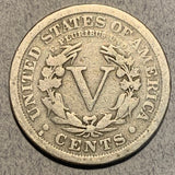 1912-S V Nickel, Grade= VG