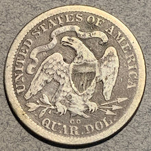 1876 CC Seated Quarter, F