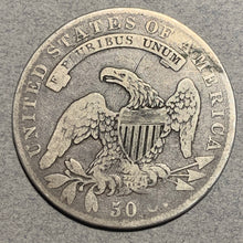 1836 Capped Bust Half Dollar, VG/F, LE, initials in obv field