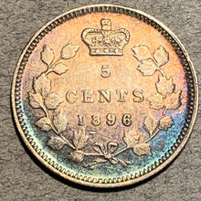 1896, Canada 5 cent silver, XF beautiful toning