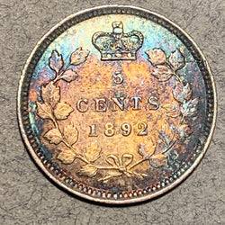 1892, Canada 5 cent Silver, AU