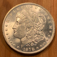 1878 7 TF Morgan Dollar, MS63PQ, reverse of 79