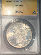 1884 O Morgan Dollar, ANACS slab MS64
