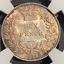 Great Britain, 1872,  6 pence,  NGC MS 65, pretty toning