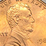1984 Lincoln Cent, MS64, double ear repunched error, FS1c-037, BREEN 2314