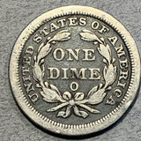 1845-O Seated Liberty Dime, Grade= VF