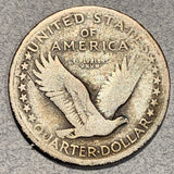 1917 Type 1 Standing Quarter, VG10, scratch on rev
