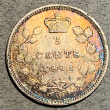 1901, Canada 5 cent silver, XF beautiful toning