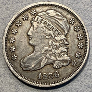 1836 Capped Bust Dime, Grade= XF