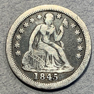 1845-O Seated Liberty Dime, Grade= VF